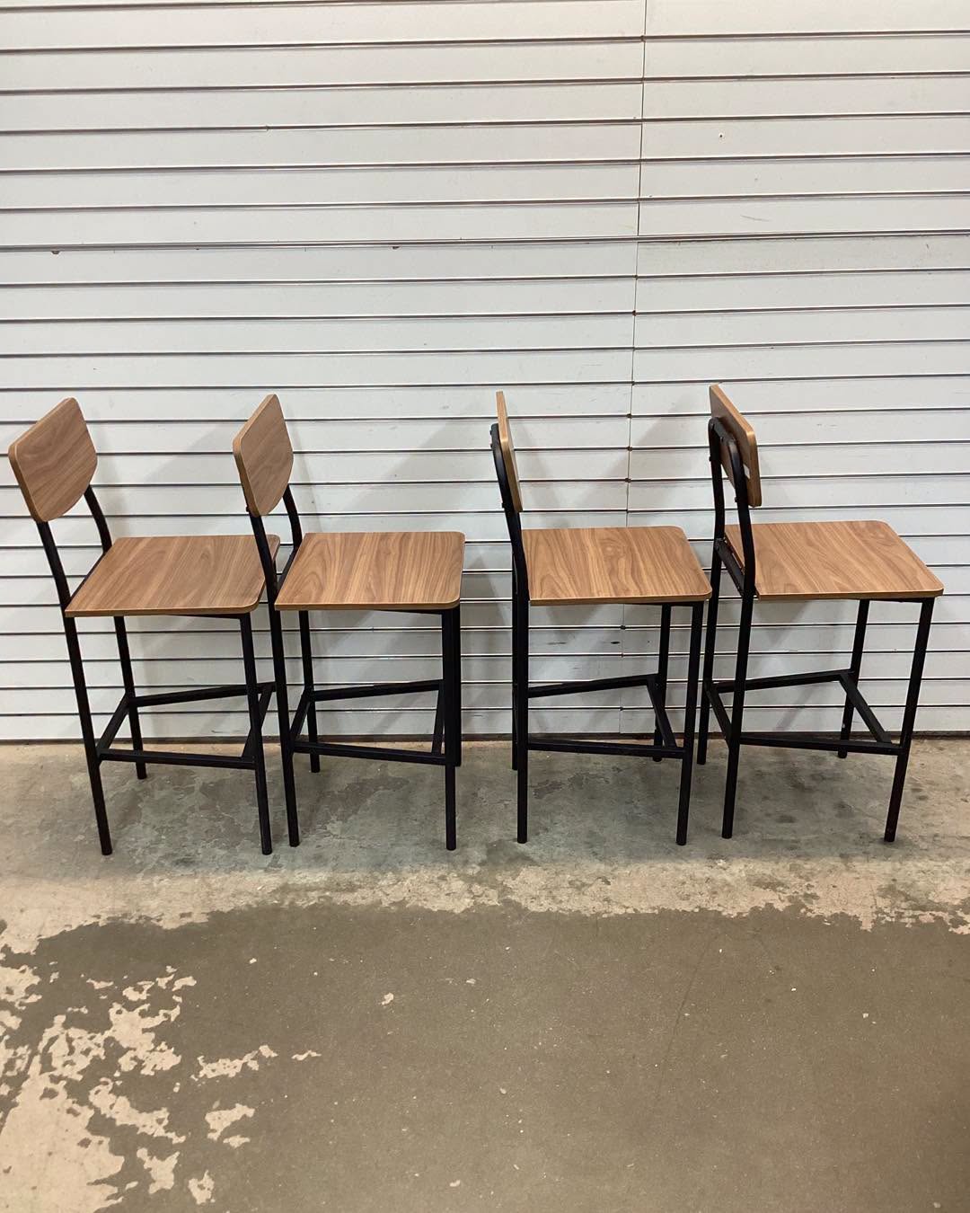 Costway 5-Piece Industrial Dining Table Set with Counter Height Table & 4 Bar Stools