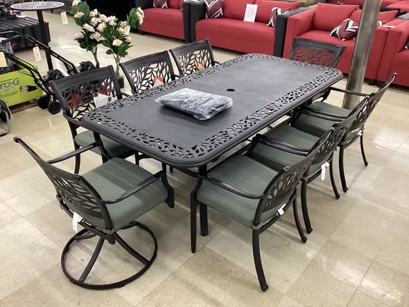 Member's Mark Savannah Expandable Dining Set with Sunbrella Fabric, 9pc
