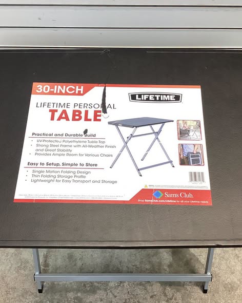 Lifetime 30" Light Commercial Personal Table, Black