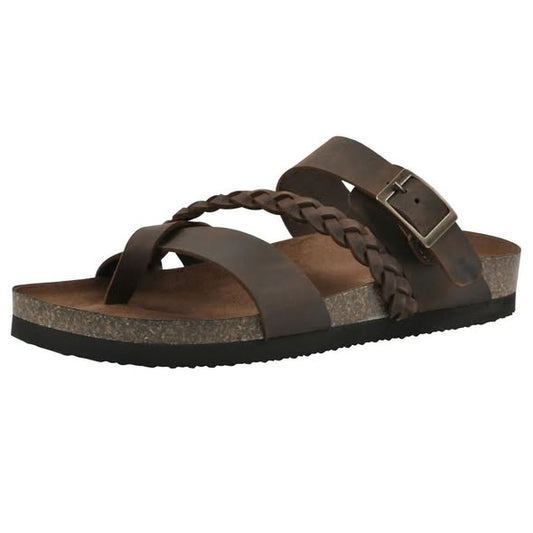 Mountain Sole Women's Leather Footbed Sandal Size 6