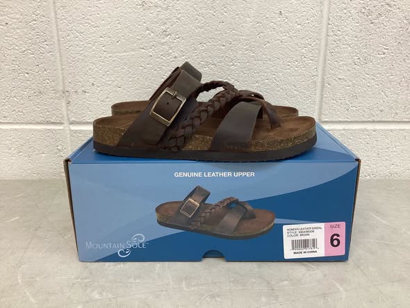 Mountain Sole Women's Leather Footbed Sandal Size 6