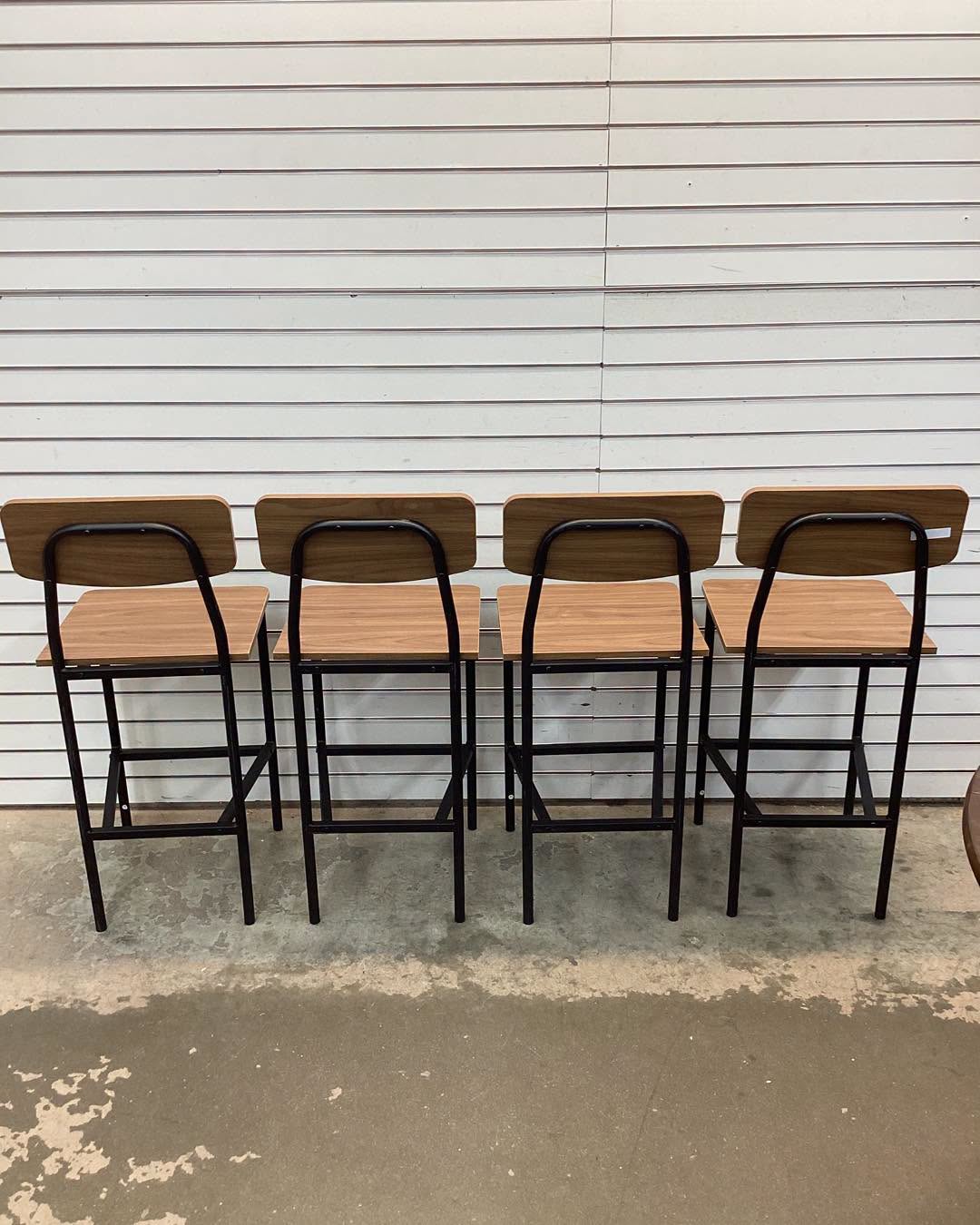 Costway 5-Piece Industrial Dining Table Set with Counter Height Table & 4 Bar Stools