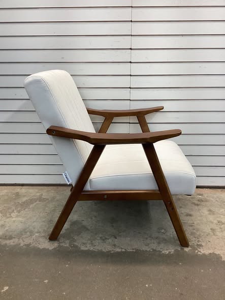 Costway Modern Accent Chair Leisure Armchair w/ Rubber Wood Frame & Felt Pads Beige