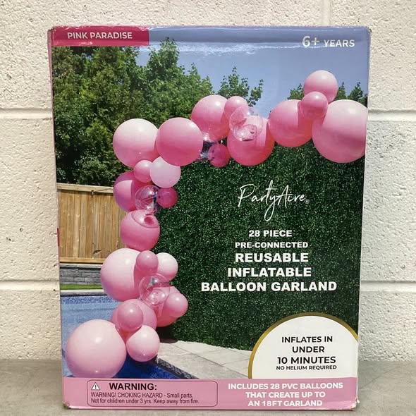 PartyAire 18' Reusable PVC Balloon Arch, 28 pc.