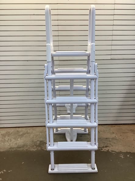 Blue Torrent Flip Up Dominican A-Frame Above Ground Ladder for Swimming Pools - Lightly Used