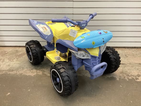 Bluey 12V ATV Ride-On with Surfboard Storage Compartment