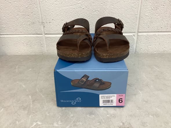 Mountain Sole Women's Leather Footbed Sandal Size 6