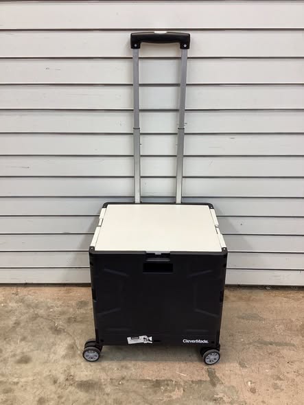 CleverMade Collapsible Wheeled Crate with Lid - 35L and 75lb Capacity