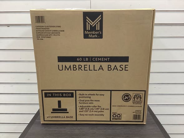 Member's Mark Cement Square Umbrella Base