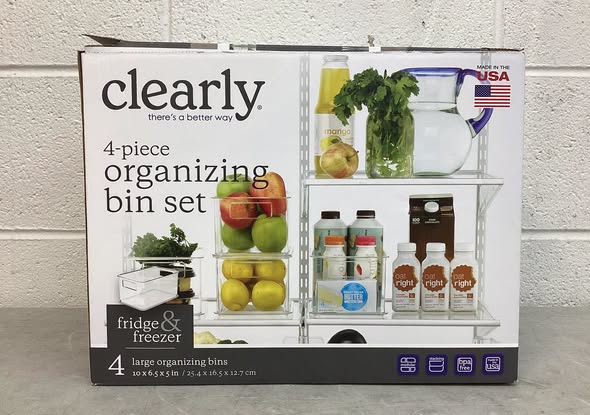 Clearly 4-Piece Clear Plastic Organizing Bin Set