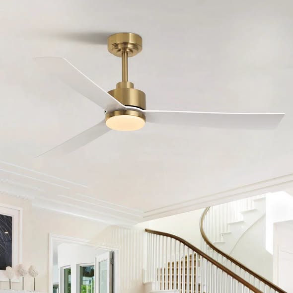 Karlena 52'' Modern Dimmable Ceiling Fan With Lights and Remote 3CCT 6-Speed Reversible DC Motor Timer Memory
