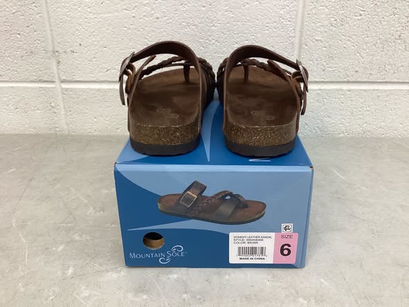 Mountain Sole Women's Leather Footbed Sandal Size 6