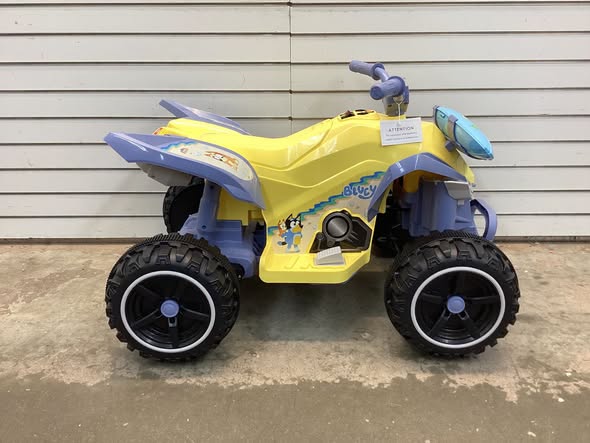 Bluey 12V ATV Ride-On with Surfboard Storage Compartment