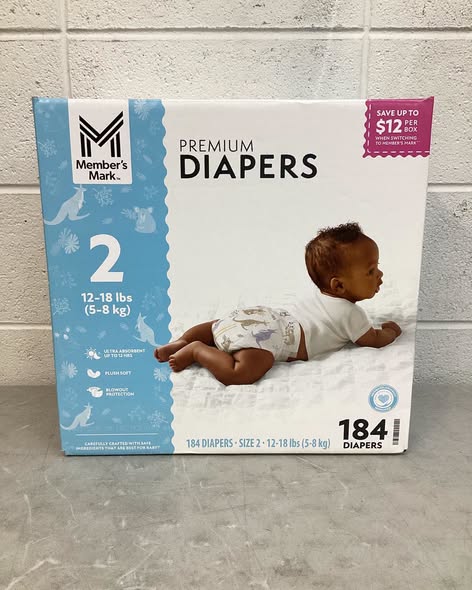 Member's Mark Premium Baby Diapers size 2 184 ct.
