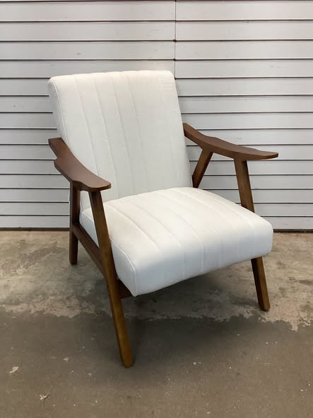 Costway Modern Accent Chair Leisure Armchair w/ Rubber Wood Frame & Felt Pads Beige