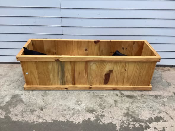 Costway 1 PCS Wood Raised Garden Bed with Drainage Holes & Liner for Flowers Vegetables Herbs