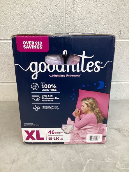 Goodnites Nighttime Bedwetting Underwear for Girls Size XL 46ct.