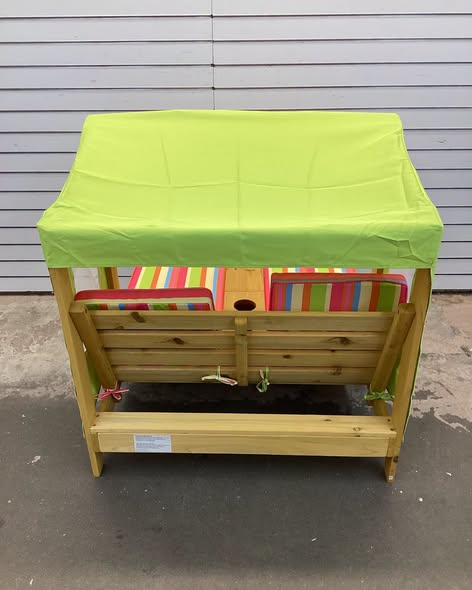 Costway Kids Patio Lounge Chair with Cup Holders and Awning