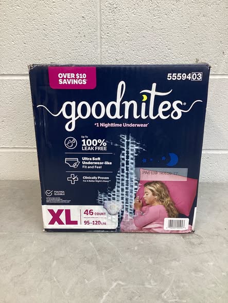 Goodnites Nighttime Bedwetting Underwear for Girls Size XL 46ct.