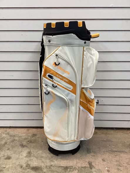 ULTIMATE 14-Way Golf Cart Bag, Golf Bag W/Molded Lock Top & Full Length Dividers, Portable Golf Club Bag W/11 Pockets, Cooler Bag, Padded Strap & Rain Hood For Men Women