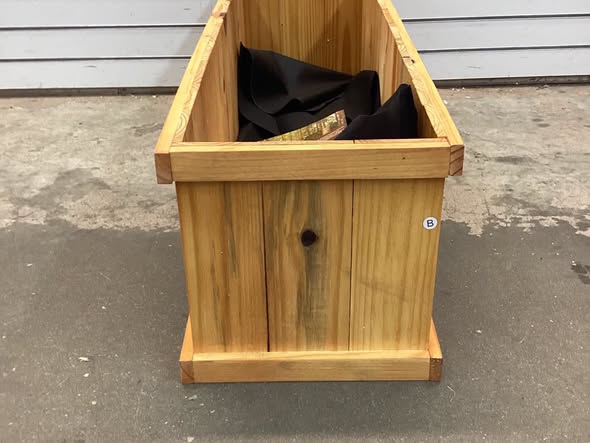 Costway 1 PCS Wood Raised Garden Bed with Drainage Holes & Liner for Flowers Vegetables Herbs