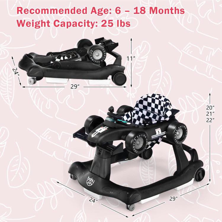 4-in-1 Foldable Activity Push Walker with Adjustable Height