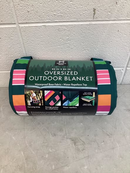 Member's Mark 80"x80" Outdoor Blanket Rainbow Stripe