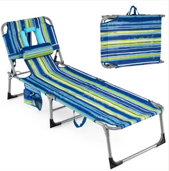 5-position Outdoor Folding Chaise Lounge Chair