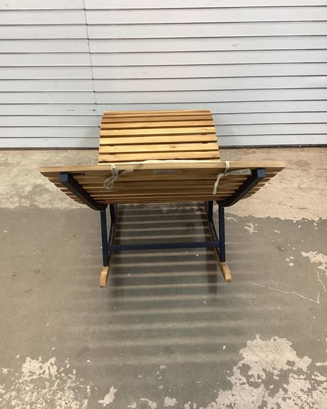 Costway Patio Rocking Chaise Lounge Acacia Wood Rocking Sun Lounger