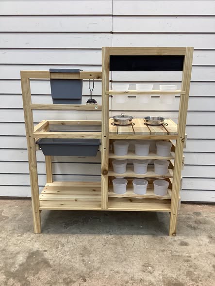 Mud Kitchen Playset with Sink and Plants Observation Room