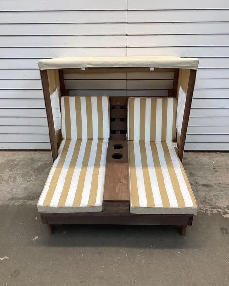 Costway Kids Patio Lounge Chair with Cup Holders and Awning