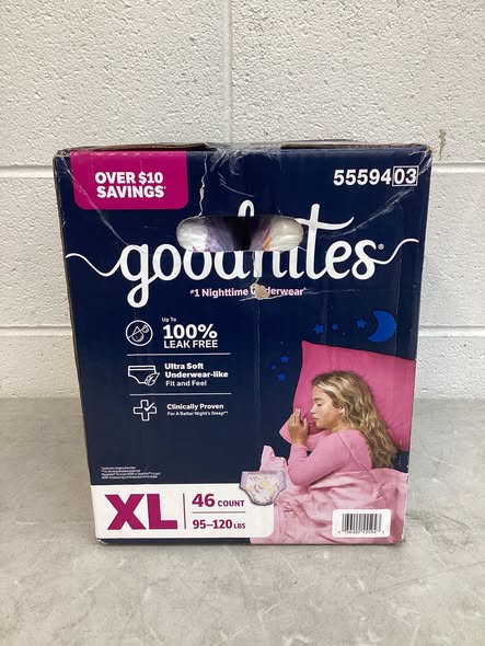 Goodnites Nighttime Bedwetting Underwear for Girls Size XL 46ct.