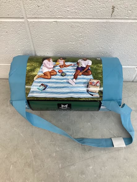 Member's Mark 80"x80" Outdoor Blanket Blue Stripe