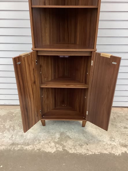 Costway 68 Inch Tall Corner Cabinet with Fluted Doors for Bathroom