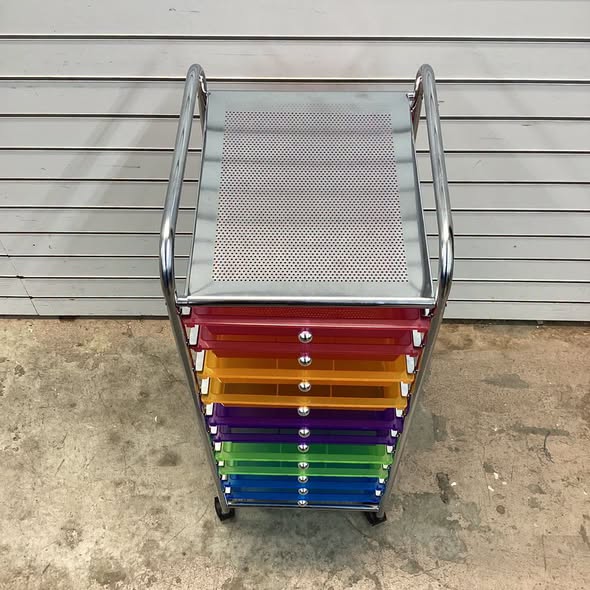 10 Drawer Rolling Storage Cart Organizer with 4 Universal Casters