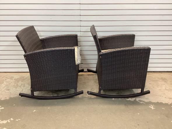 Gymax 4 Piece Outdoor Rocking Set with Footrests