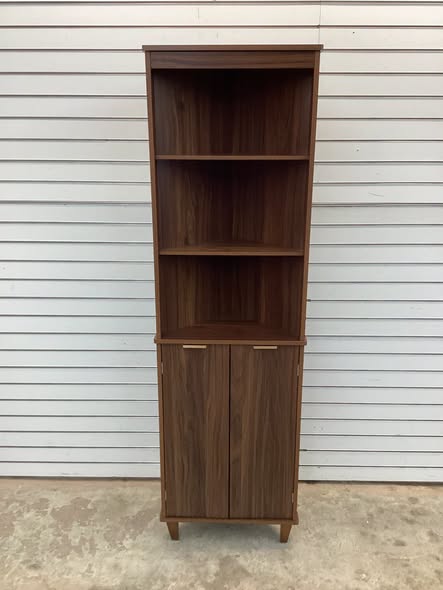 Costway 68 Inch Tall Corner Cabinet with Fluted Doors for Bathroom