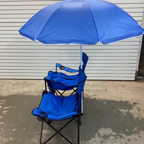Costway Portable Camping Folding Picnic Double Chair W/Umbrella Table Cooler Beach Camping Chair