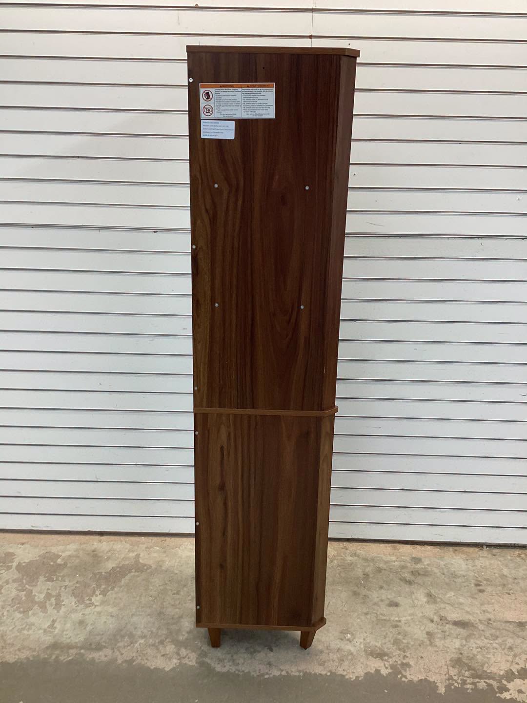 Costway 68 Inch Tall Corner Cabinet with Fluted Doors for Bathroom