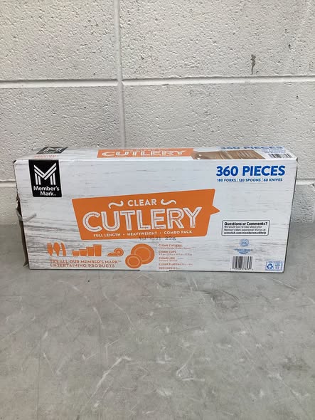 Member's Mark Clear Cutlery Combo Pack, Forks, Knives, Spoons 360 ct.