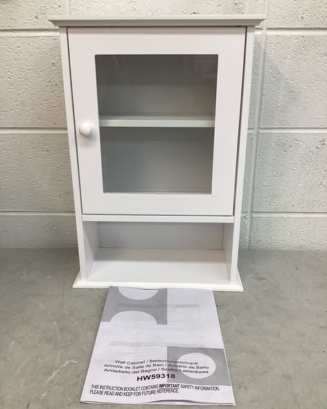 14 in. W x 7 in. D x 20 in. H Wall Mounted Bathroom Storage Wall Cabinet in White