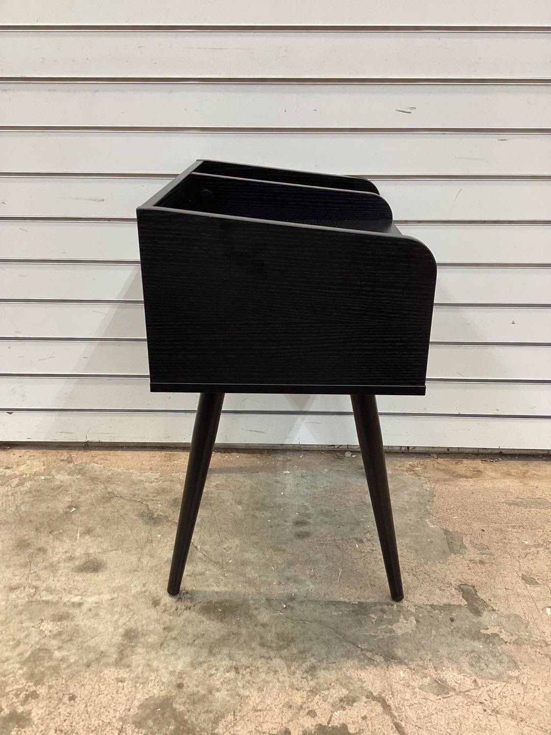 Costway Mid Century Modern End Table with Open Shelves Metal Support Legs