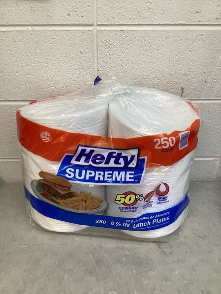 Hefty Supreme Foam Disposable Lunch Plates, 8 7/8", 250 ct.