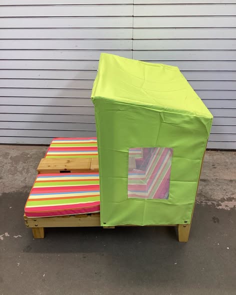 Costway Kids Patio Lounge Chair with Cup Holders and Awning