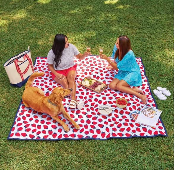 Member's Mark 80"x80" Outdoor Blanket Strawberry