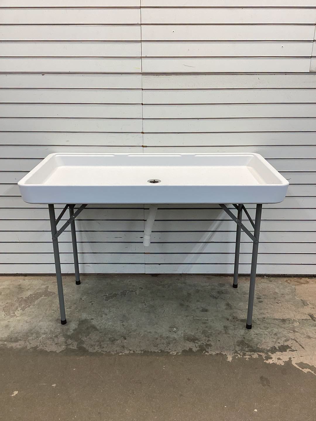 4 Feet Plastic Party Ice Folding Table with Matching Skirt and Ice Bucket