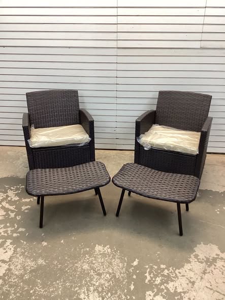 Gymax 4 Piece Outdoor Rocking Set with Footrests