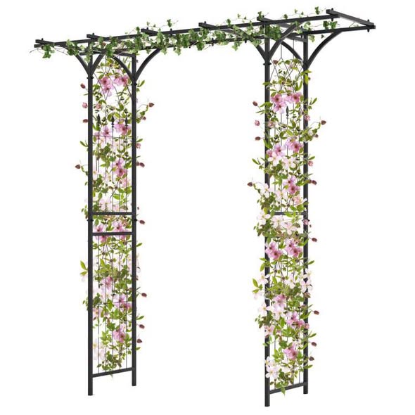 6.8 ft. Garden Arbor with Trellises for Climbing Plants, Vines and Roses for Outdoor Decor