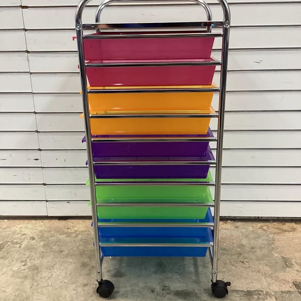 10 Drawer Rolling Storage Cart Organizer with 4 Universal Casters