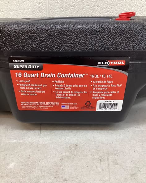 Super Duty 16 Qt. Drain Container